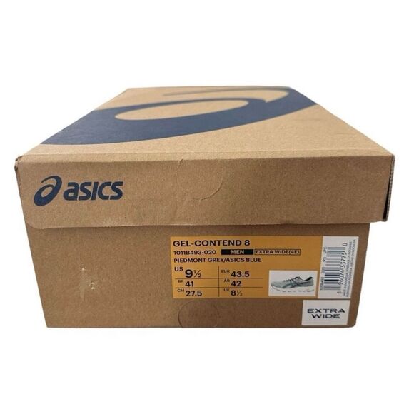 Asics Men’s Gel-Contend 8 Piedmont Grey Asics Blue Running Shoe 9.5 Extra Wide - Picture 10 of 10